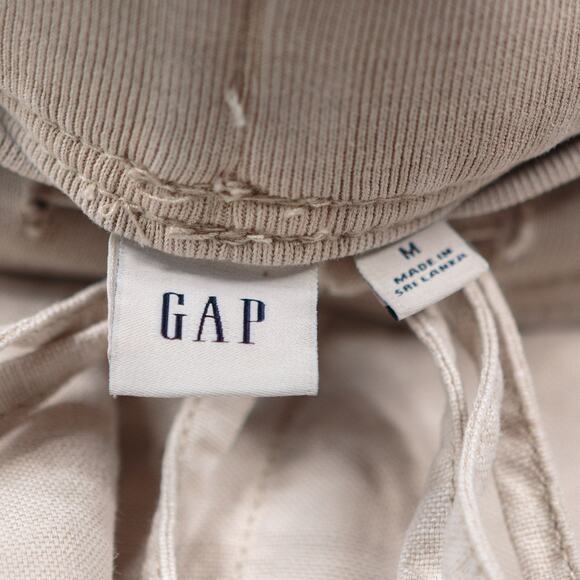 GAP Linen Cotton Relaxed Fit Drawstring Shorts Pull On Utility Basic Neutral M - Picture 6 of 7